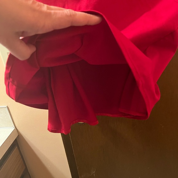 Ted Baker London red ruffle neck belted sheath dress - Picture 5 of 8